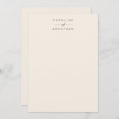 ミニマルモダンリストカスタムウェディング名アイボリー サンキューカード (正面/裏面)