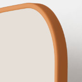 ミニマルモダンリストカスタムウェディング名アイボリー ピックルボールラケット (左詳細)