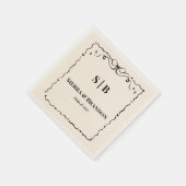 ミニマルモダンリストカスタムウェディングB&Wナプキンス スタンダードカクテルナプキン (角)