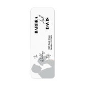 ミニマルモダンリストカップルのシルエット差出人住所 ラベル (正面)