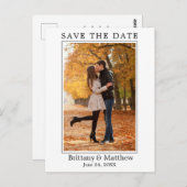 ミニマルモダンリストカップル写真日付の保存 ポストカード (正面/裏面)