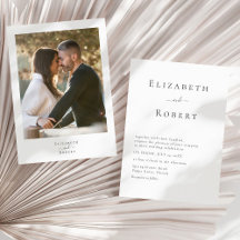 ミニマルモダンリストカップル写真結婚式招待状