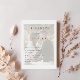 ミニマルモダンリストカップル写真結婚式招待状 招待状