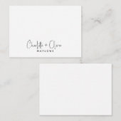 ミニマルモダンリストカップル名モノグラム ノートカード (正面/裏面)