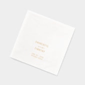 ミニマルモダンリストカップル名結婚の日付金ゴールド 箔ナプキン (左)