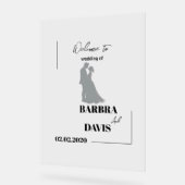 ミニマルモダンリストカップル結婚シルエット アクリルサイン (傾斜)