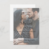 ミニマルモダンリストカップル結婚写真 招待状 (正面/裏面)