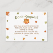 ミニマルモダンリストカボチャ赤ちゃんシャワーブックリクエスト エンクロージャーカード (正面)