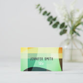 ミニマルモダンリストカラーカスタムブロック 名刺 (スタンド正面)