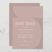 ミニマルモダンリストカラーブロックカーブブライダルシャワー 招待状 (正面/裏面)