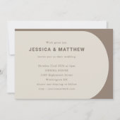 ミニマルモダンリストカラーブロックブラウンRSVP結婚の 招待状 (正面)