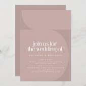 ミニマルモダンリストカラーブロックマウヴ結婚ズ 招待状 (正面/裏面)