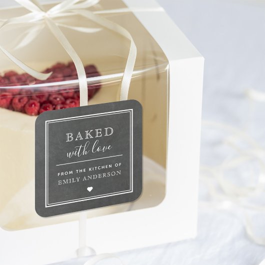 ミニマルモダンリストカルボードベーキングギフトベーカリー スクエアシール