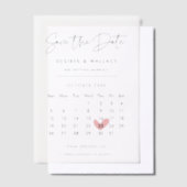 ミニマルモダンリストカレンダーVellum日付を保存 ベラム紙招待状 (オフセット)
