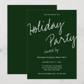 ミニマルモダンリストカンパニータイポグラフィホリデーパーティー 招待状 (正面/裏面)