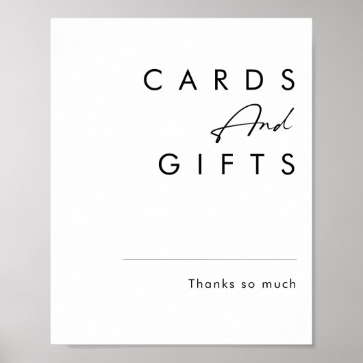ミニマルモダンリストカードとギフトのサイン ポスター (正面)