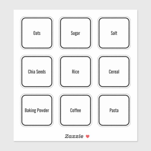 ミニマルモダンリストキッチンパントリーラベル シール (シート)