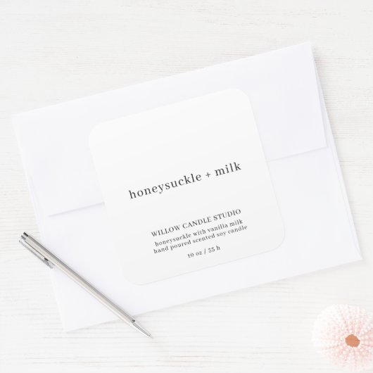 ミニマルモダンリストキャンドルビジネス包装ラベル スクエアシール (封筒)