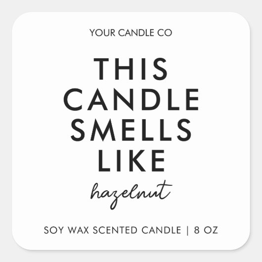 ミニマルモダンリストキャンドルラベル スクエアシール (正面)