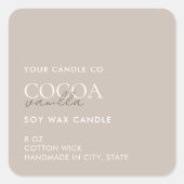 ミニマルモダンリストキャンドルラベル スクエアシール (正面)