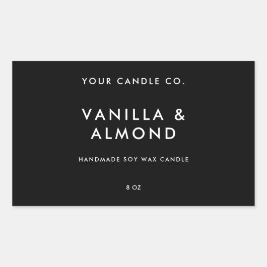 ミニマルモダンリストキャンドルラベル 長方形シール (正面)
