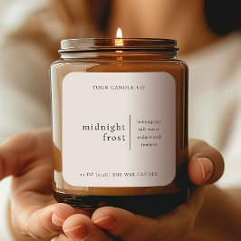 ミニマルモダンリストキャンドル包装ラベルベージュ スクエアシール