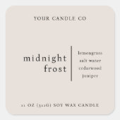 ミニマルモダンリストキャンドル包装ラベルベージュ スクエアシール (正面)