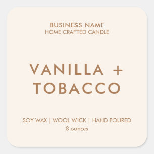 ミニマルモダンリストキャンドル製品ラベル スクエアシール