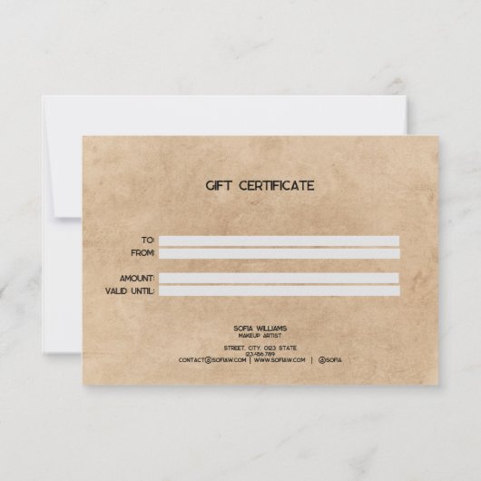 ミニマルモダンリストギフトカード証明書 (裏面)