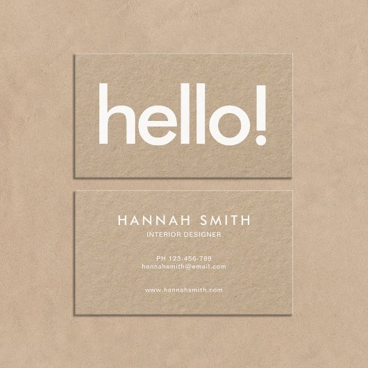 ミニマルモダンリストクラフトハロービジネスカード 名刺