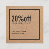 ミニマルモダンリストクラフトブラッククーポン 割引カード (正面)