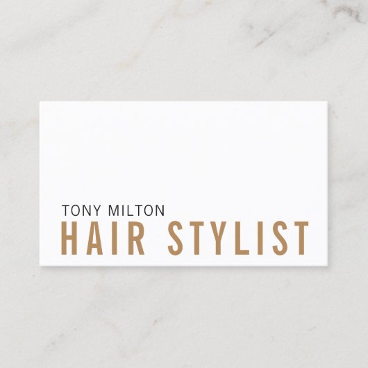 ミニマルモダンリストクラフトホワイトヘアドレッサー 名刺 (正面)