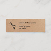 ミニマルモダンリストクラフト紙ブラック美容師 スキニー名刺 (正面)
