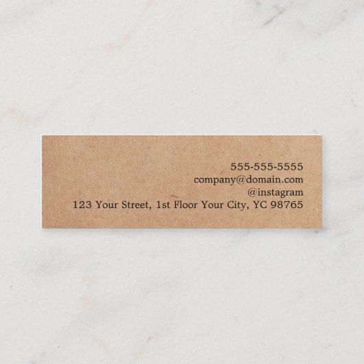 ミニマルモダンリストクラフト紙ブラック美容師 スキニー名刺 (裏面)