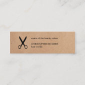 ミニマルモダンリストクラフト紙ブラック美容師 スキニー名刺 (正面)