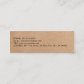 ミニマルモダンリストクラフト紙ブラック美容師 スキニー名刺 (裏面)