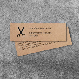 ミニマルモダンリストクラフト紙ブラック美容師 スキニー名刺