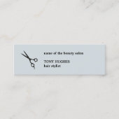 ミニマルモダンリストクラフト紙ブラック美容師 スキニー名刺 (正面)