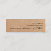 ミニマルモダンリストクラフト紙ブラック美容師 スキニー名刺 (裏面)