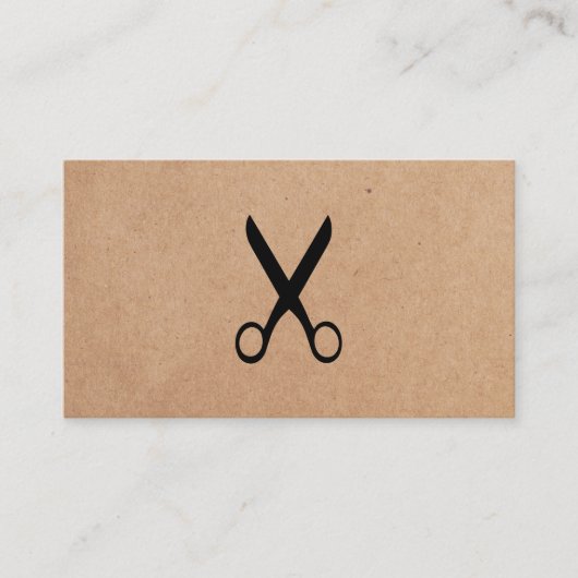 ミニマルモダンリストクラフト紙ブラック美容師 名刺 (正面)