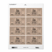 ミニマルモダンリストクラフト紙血清ラベル ラベル (フルシート)