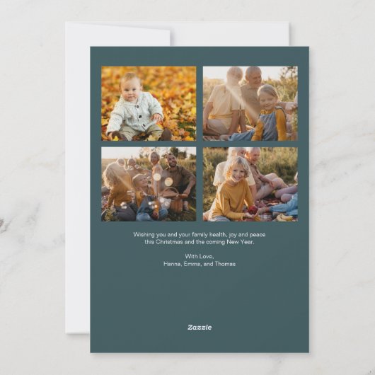 ミニマルモダンリストクリスマスアーチフォトカード シーズンカード (裏面)