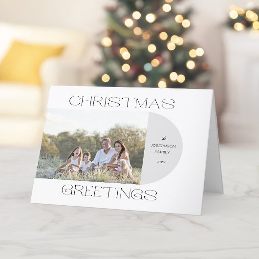 ミニマルモダンリストクリスマスグリーティングアーチフォト シーズンカード