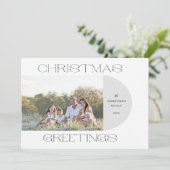 ミニマルモダンリストクリスマスグリーティングアーチフォト シーズンカード (スタンド正面)