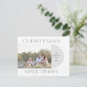 ミニマルモダンリストクリスマスグリーティングアーチフォト シーズンポストカード (スタンド正面)