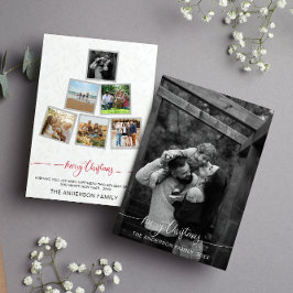 ミニマルモダンリストクリスマスコラージュの写真の休日 招待状