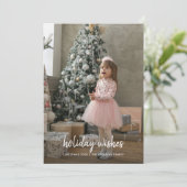 ミニマルモダンリストクリスマススクリプトファミリーホリデー シーズンカード (スタンド正面)