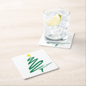 ミニマルモダンリストクリスマスツリーコースター スクエアペーパーコースター (インサイチュ)