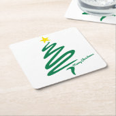 ミニマルモダンリストクリスマスツリーコースター スクエアペーパーコースター (アングル)