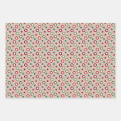 ミニマルモダンリストクリスマスツリーセットレッドグリーン ラッピングペーパーシート (正面3)